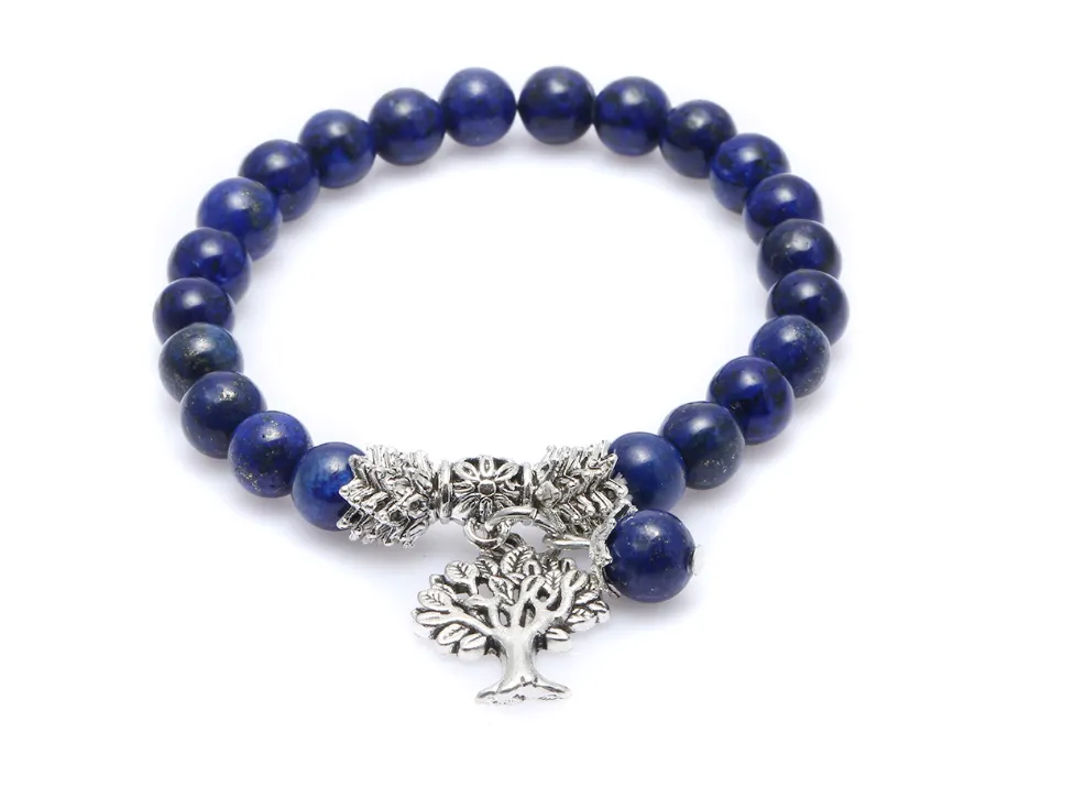 Yoga Lapis Lazuli Tree Of Life Bracelet
