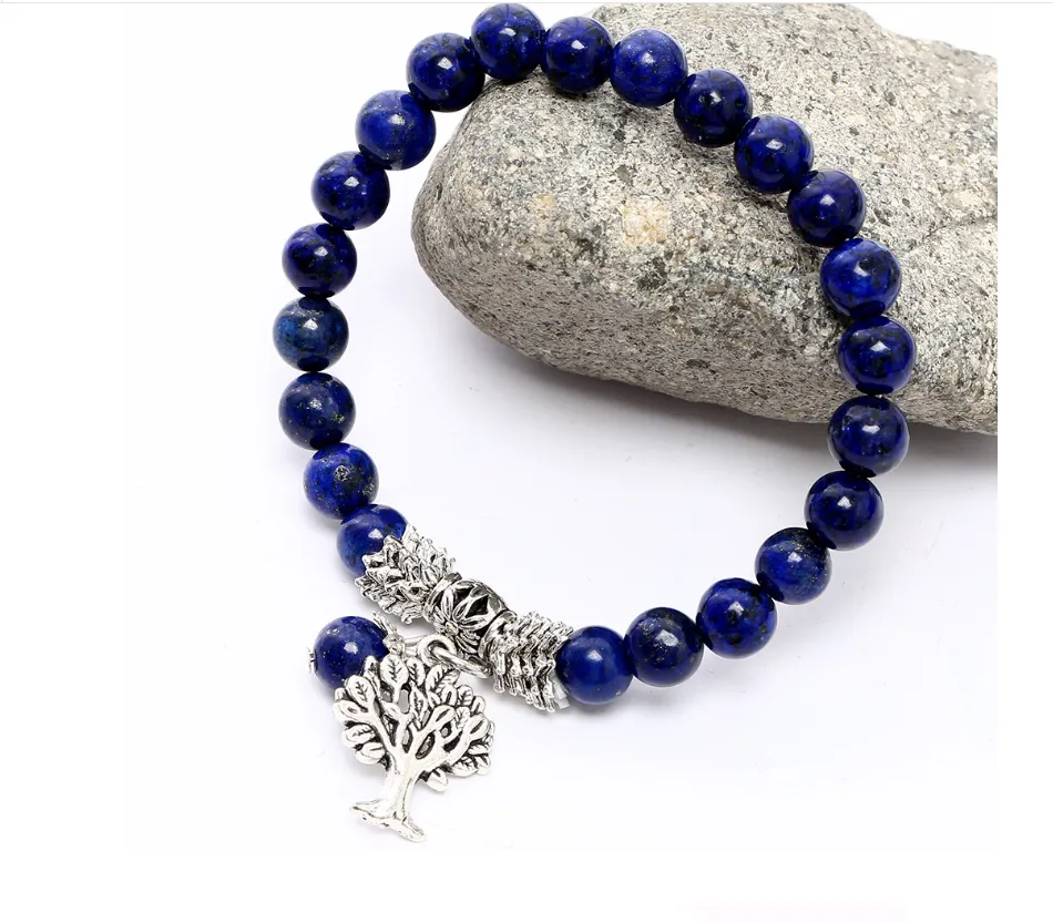 Yoga Lapis Lazuli Tree Of Life Bracelet